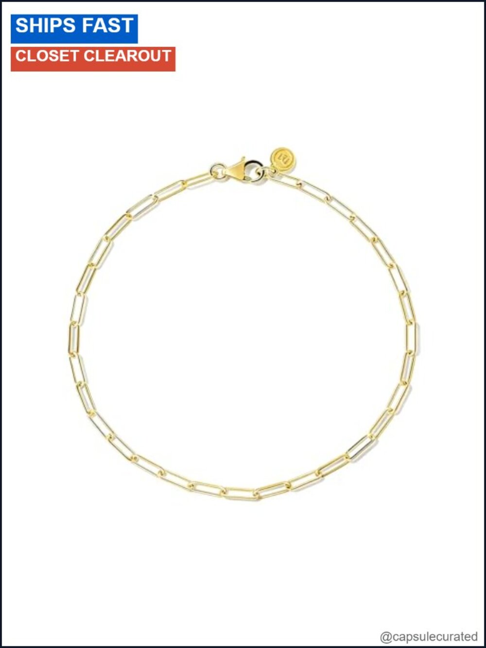 Minimalist Paperclip Chain Bracelet Sterling Silver 6 Inch Women's Link